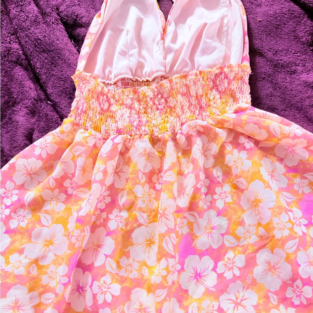 Floral Backless Dress in Pink and Yellow - Picture 4 of 4
